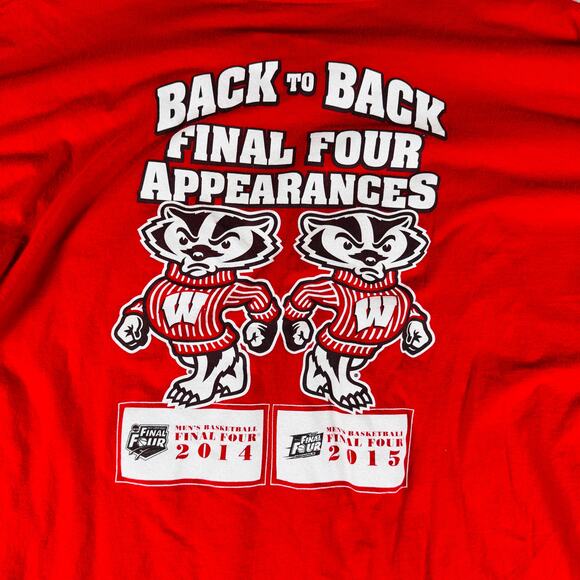 Wisconsin Badgers Shirt Men‎ 2XL Adidas Final Four Short Sleeve Basketball NCAA - Picture 7 of 9